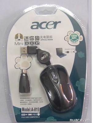 Chuột quang dây rút Acer A815 cổng usb và ps2